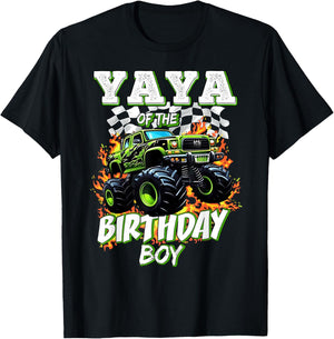 Yaya of The Birthday Boy Monster Truck Birthday Kids T-Shirt - T-Shirt | Black