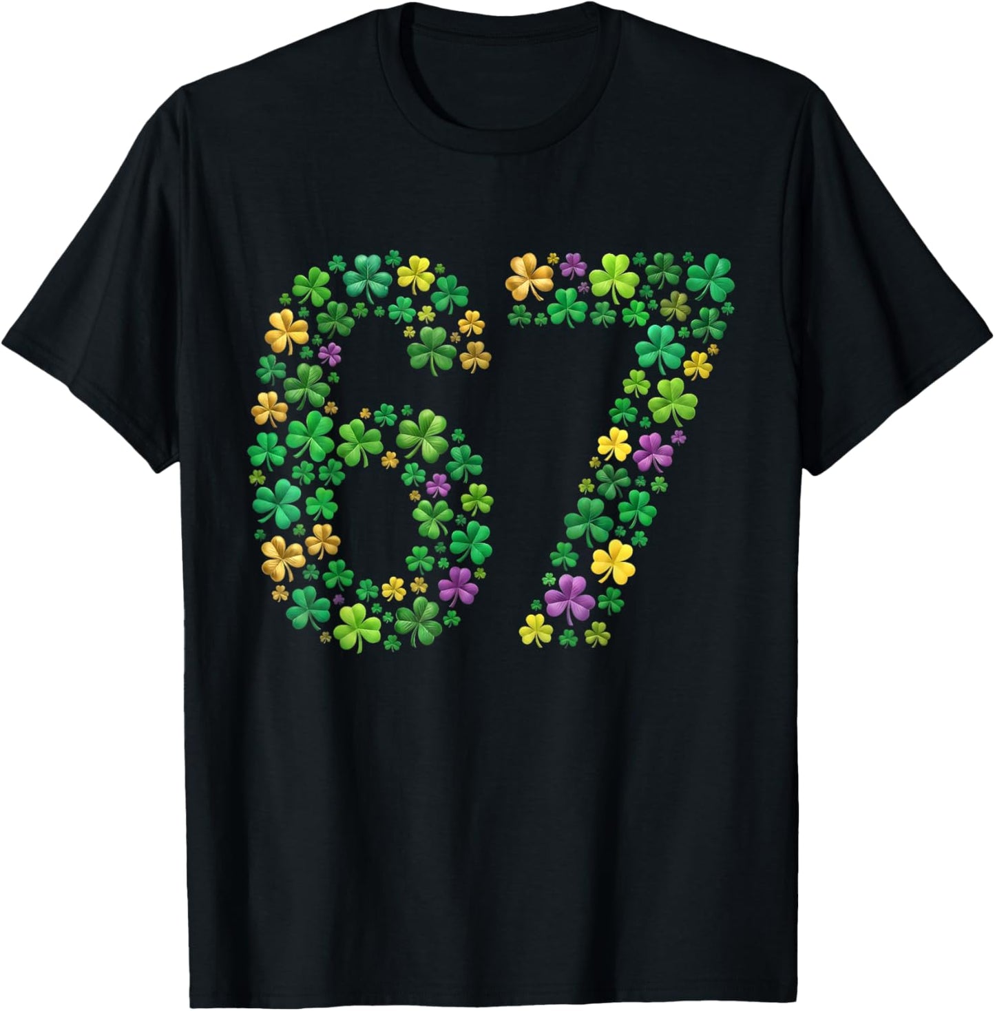 67 Funny Six Seven Gen Meme Lucky Vibes St. Patrick’s Day T-Shirt - T-Shirt | Black
