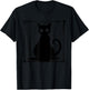 Hypnotic Black Cat Trippy Spiral Eyes Spooky Halloween T-Shirt - T-Shirt | Black
