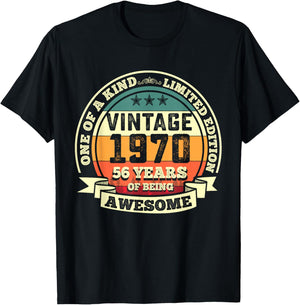 56th Birthday Gift 56 Years of Being Awesome 56 Years Old T-Shirt - T-Shirt | Black