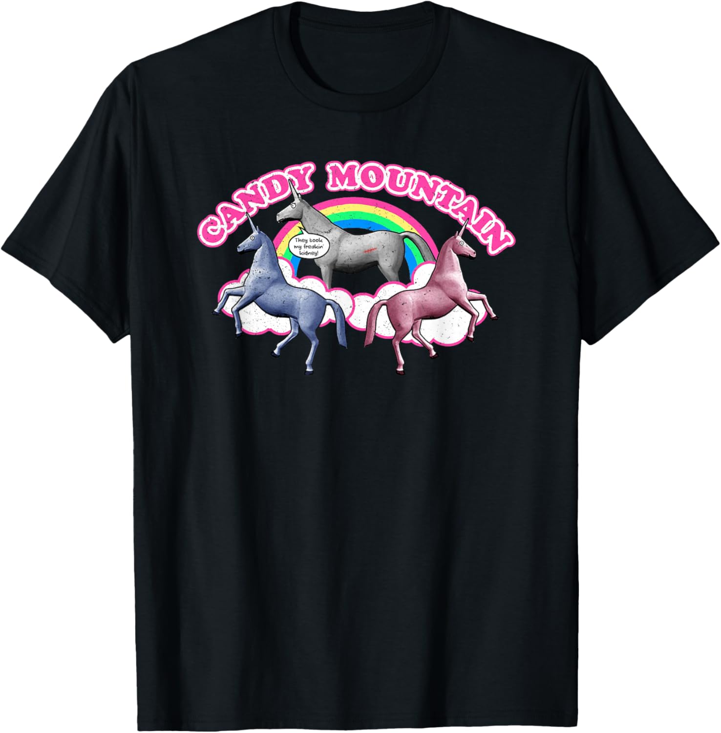 Candy Mountain Funny Charlie Unicorn Sarcasm Meme T-Shirt - T-Shirt | Black