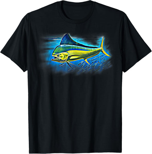 Mahi-mahi Fishing Decor & Apparel for Fisherman of Mahi Mahi T-Shirt - T-Shirt | Black