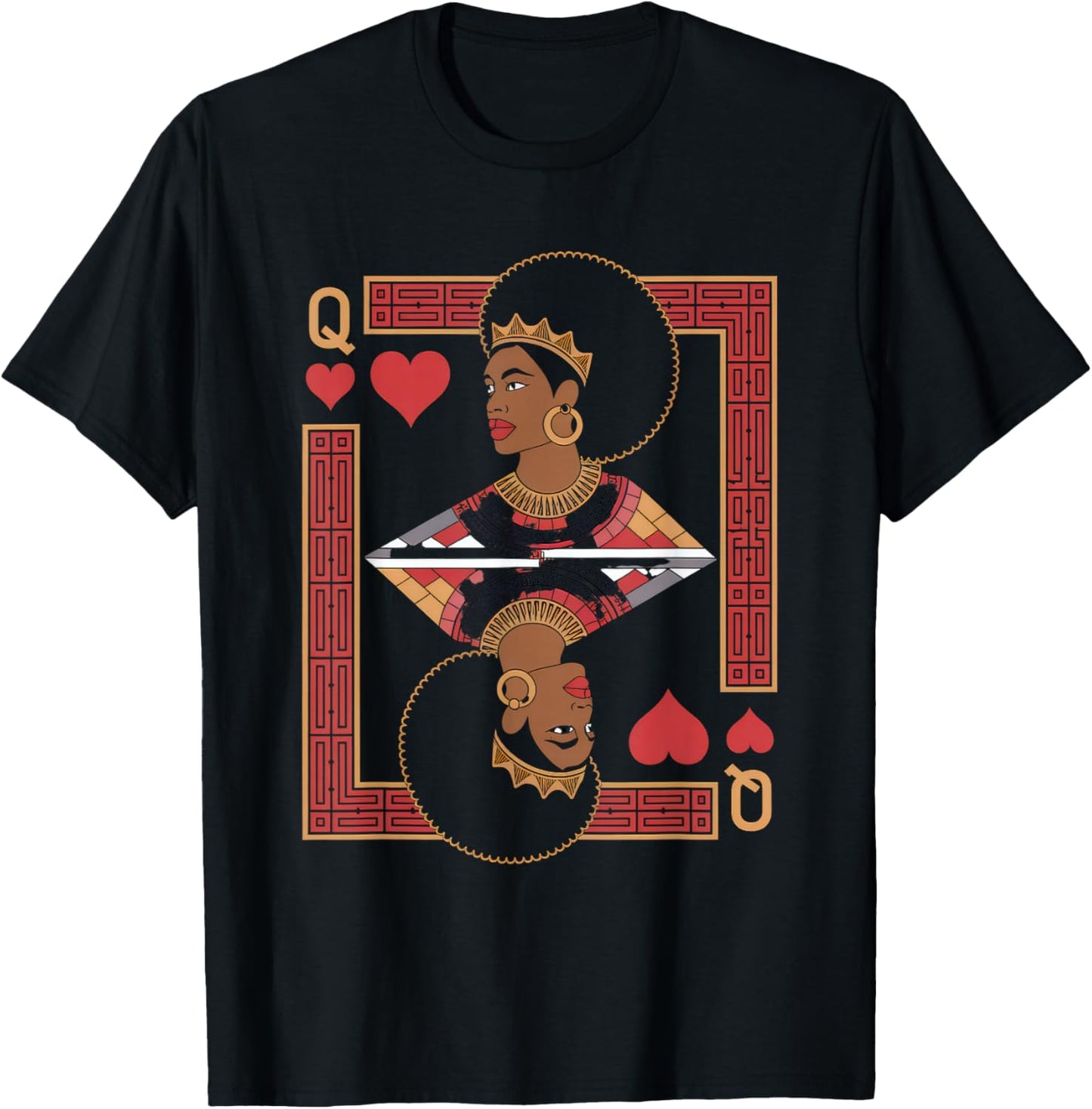 African Queen Card Melanin Black Pride BLM Juneteenth T-Shirt - T-Shirt | Black