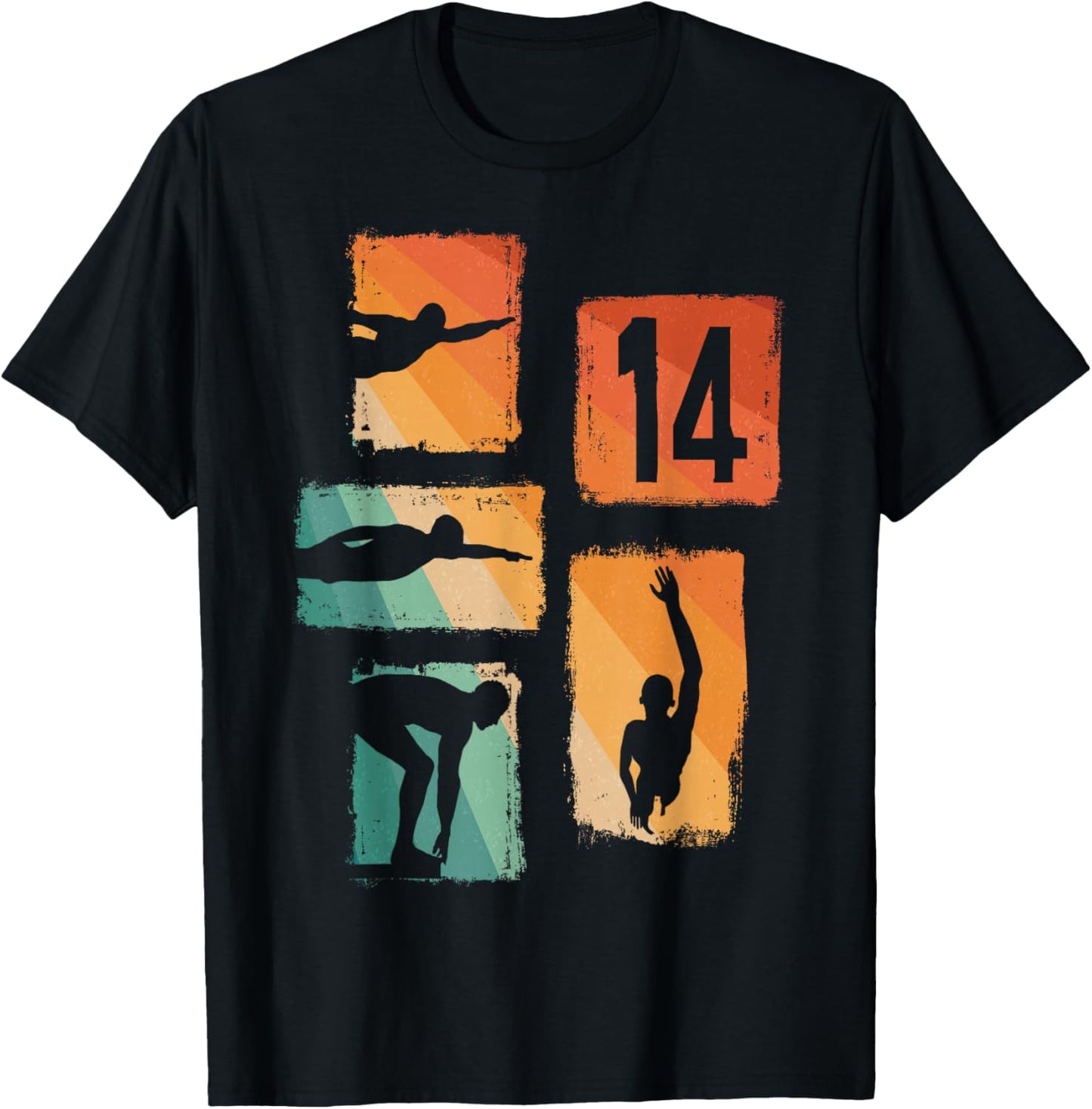14th Birthday Swimmer Swimming 14 Year Old Boy T-Shirt - T-Shirt | Black