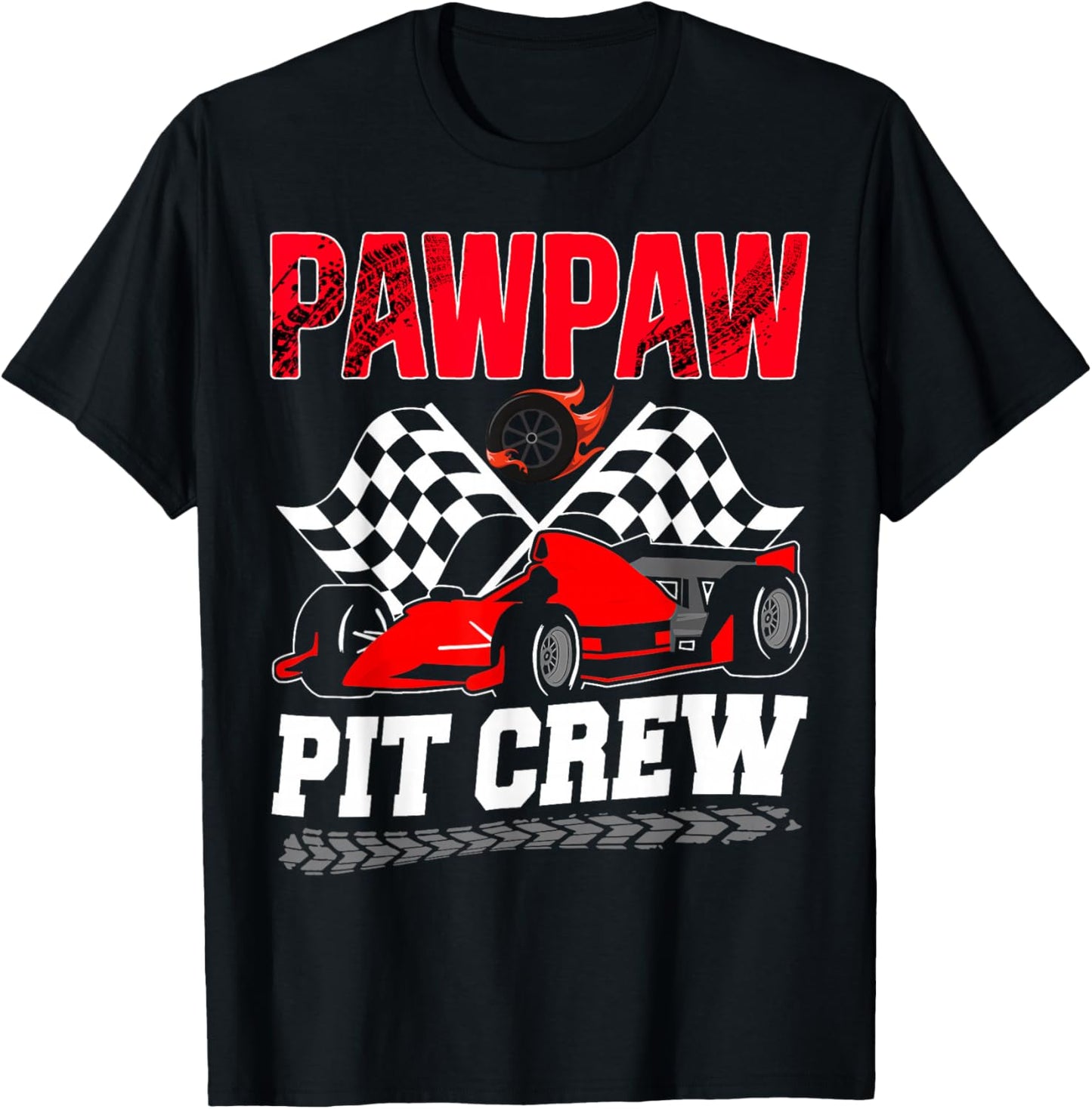 Pawpaw Pit Crew Racing Family Race Car Birthday Boy T-Shirt - T-Shirt | Black