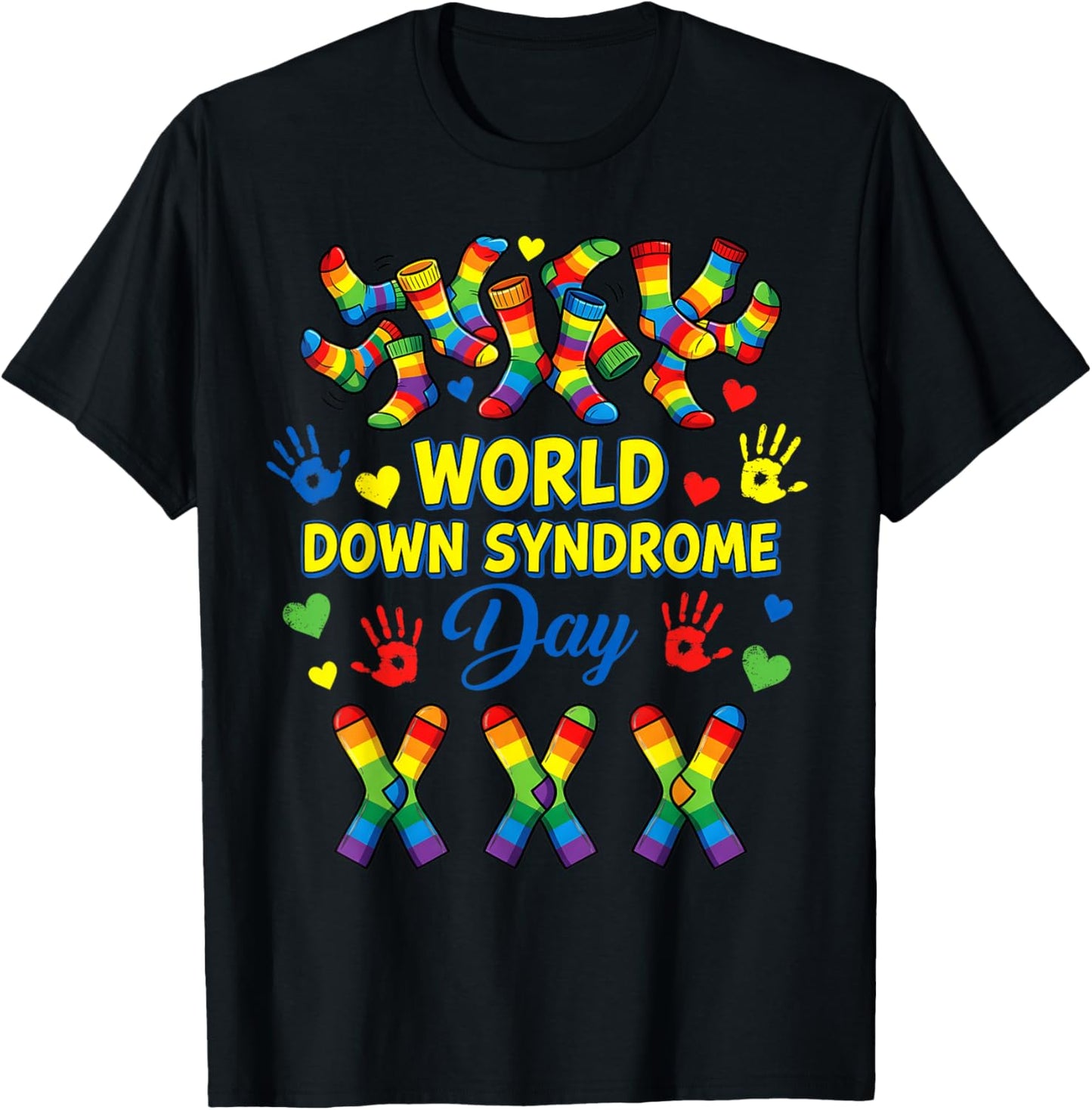 Rock Your Socks Support Awareness World Down Syndrome Day T-Shirt - T-Shirt | Black