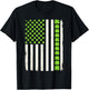 Lucky Shamrocks American Flag St Patrick's Day Men Women T-Shirt - T-Shirt | Black