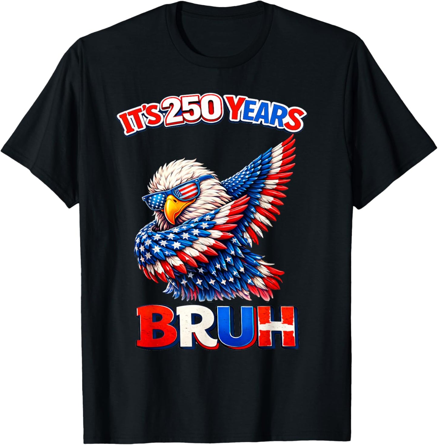 250 Years Anniversary Bruh Eagle Dabbing 4th of July Kids T-Shirt - T-Shirt | Black