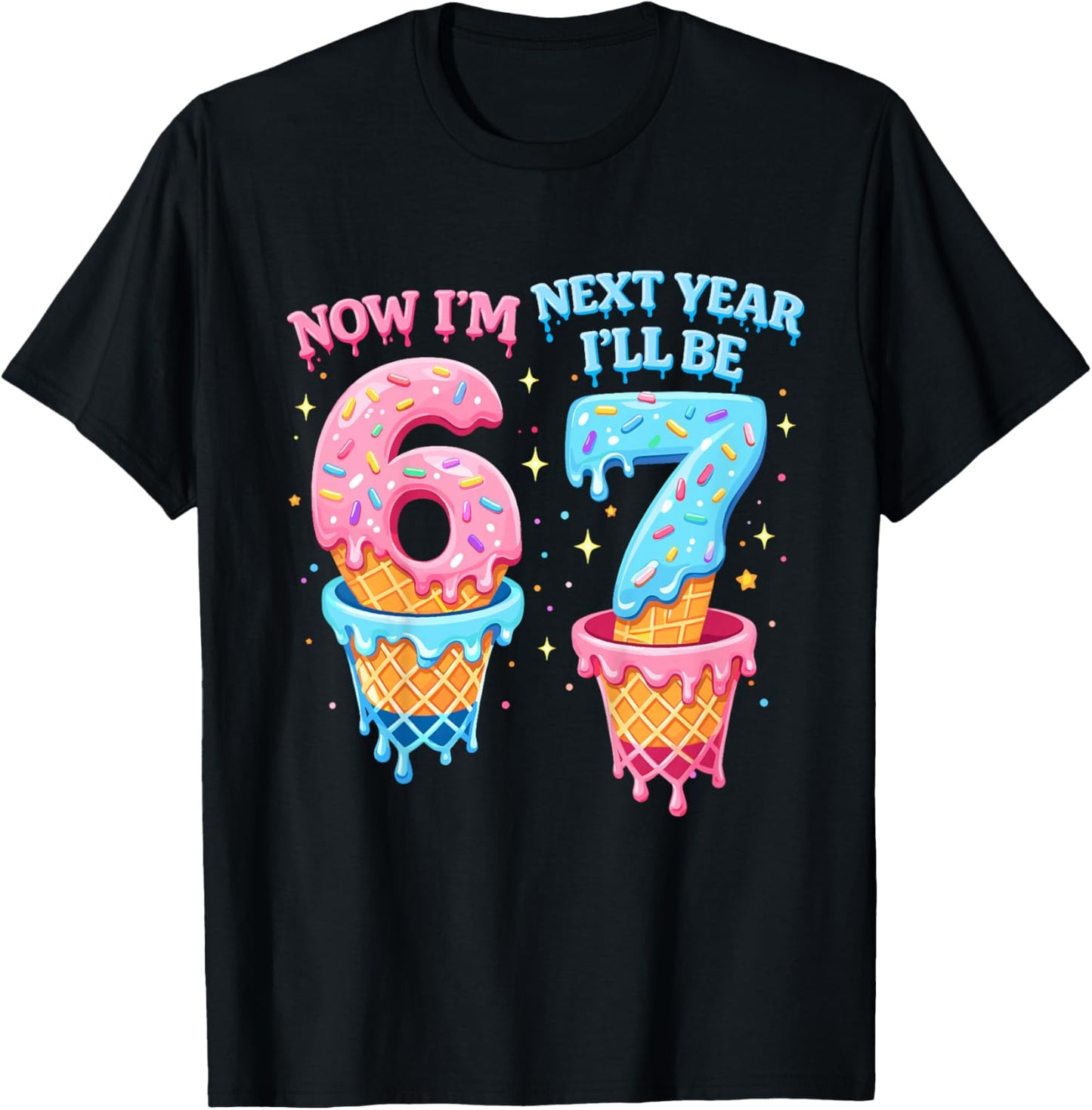 6 Year Old Birthday Boys Kids Now I'm 6 Next Year I'll be 7 T-Shirt - T-Shirt | Black