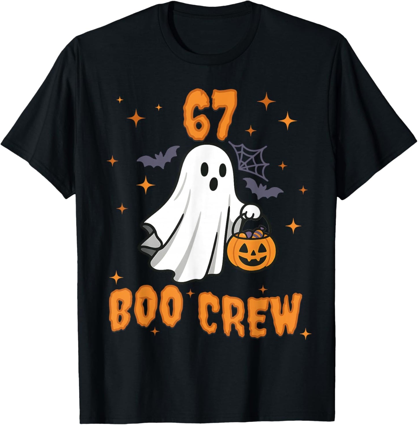 67 Halloween Ghost Boo Crew Matching Funny Brainrot Kids T-Shirt - T-Shirt | Black
