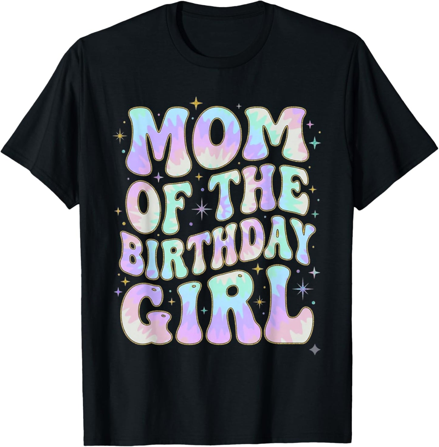 Mom of The Birthday Girl Groovy Retro Party Matching Theme T-Shirt - T-Shirt | Black