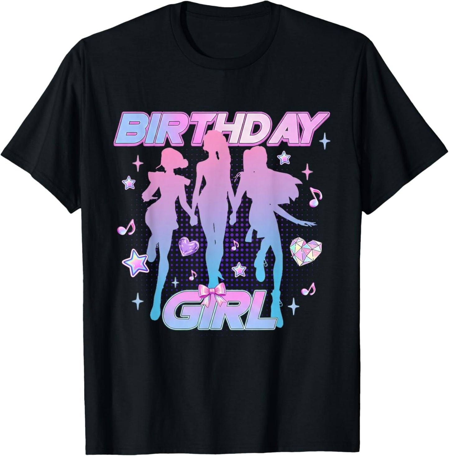 Birthday Girl K pop Birthday Coquette Pink Bow Girl T-Shirt - T-Shirt | Black