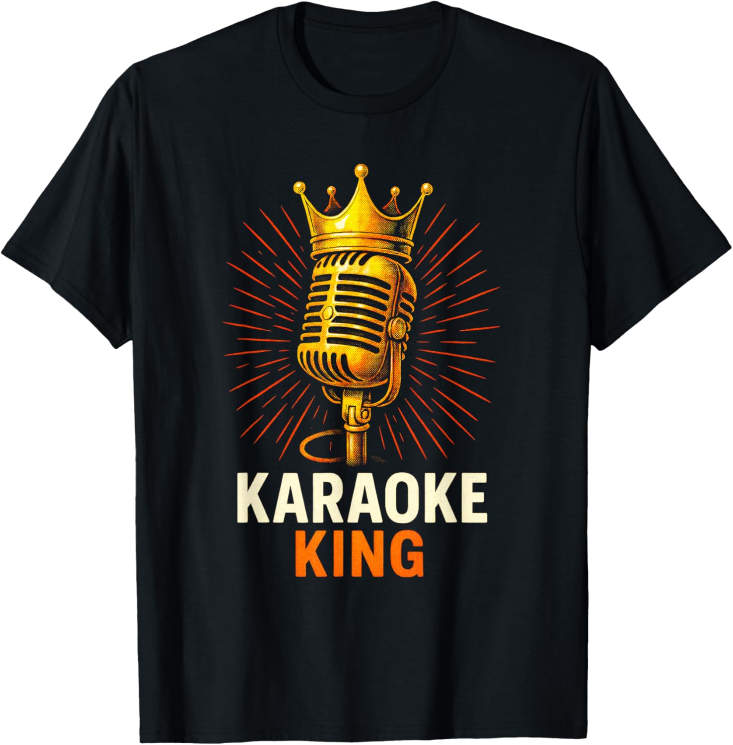 Karaoke King - Microphone Crown Music Party T-Shirt - T-Shirt | Black