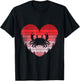 Crab Heart Love Valentines Day Vintage Retro Sunset T-Shirt - T-Shirt | Black