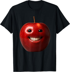 Ai Apple Meme Fruits Eating Fruit Funny brainrot Silly Gen Z T-Shirt - T-Shirt | Black