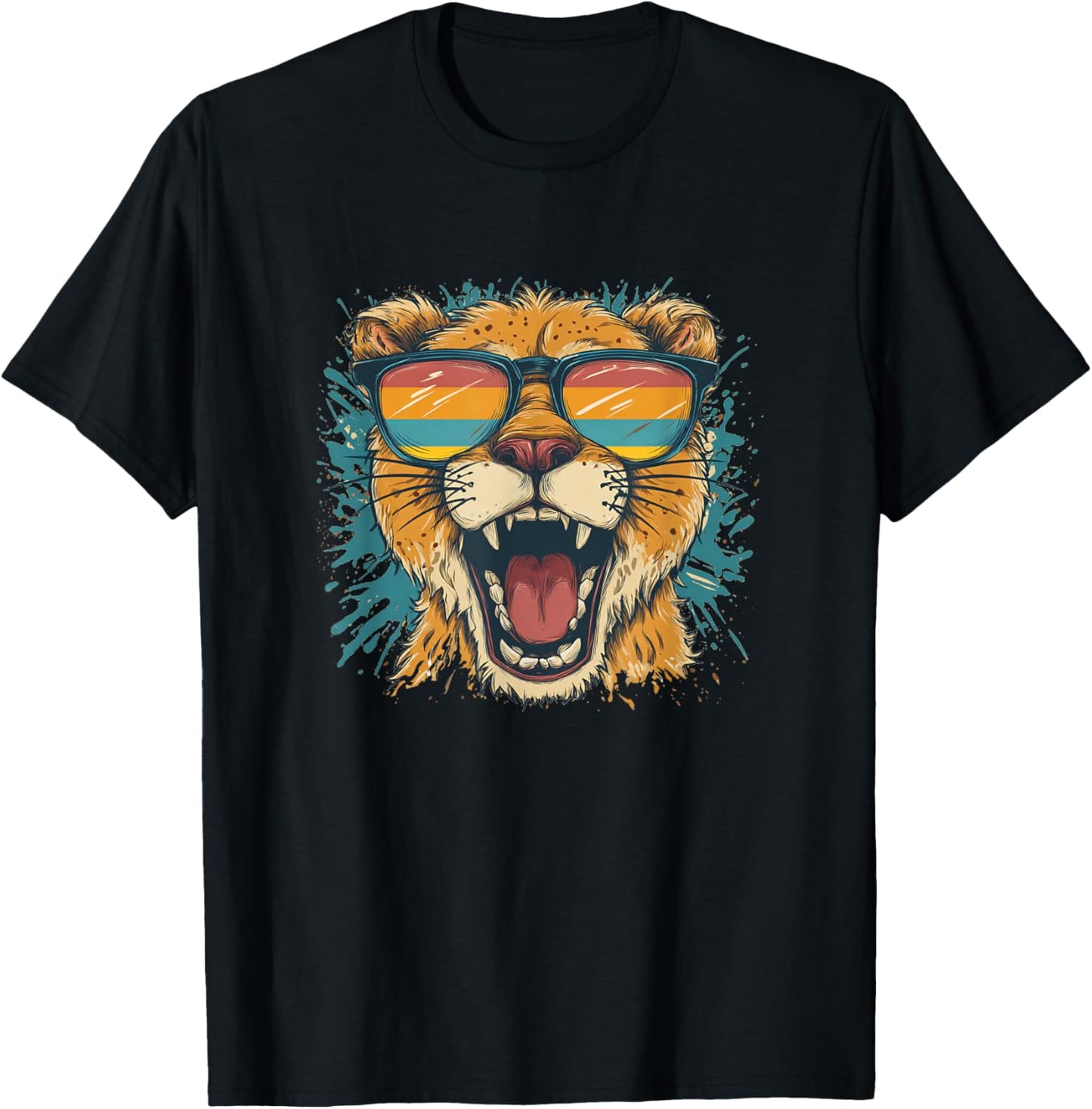 Colorful Sunglasses Cougar Costume T-Shirt - T-Shirt | Black