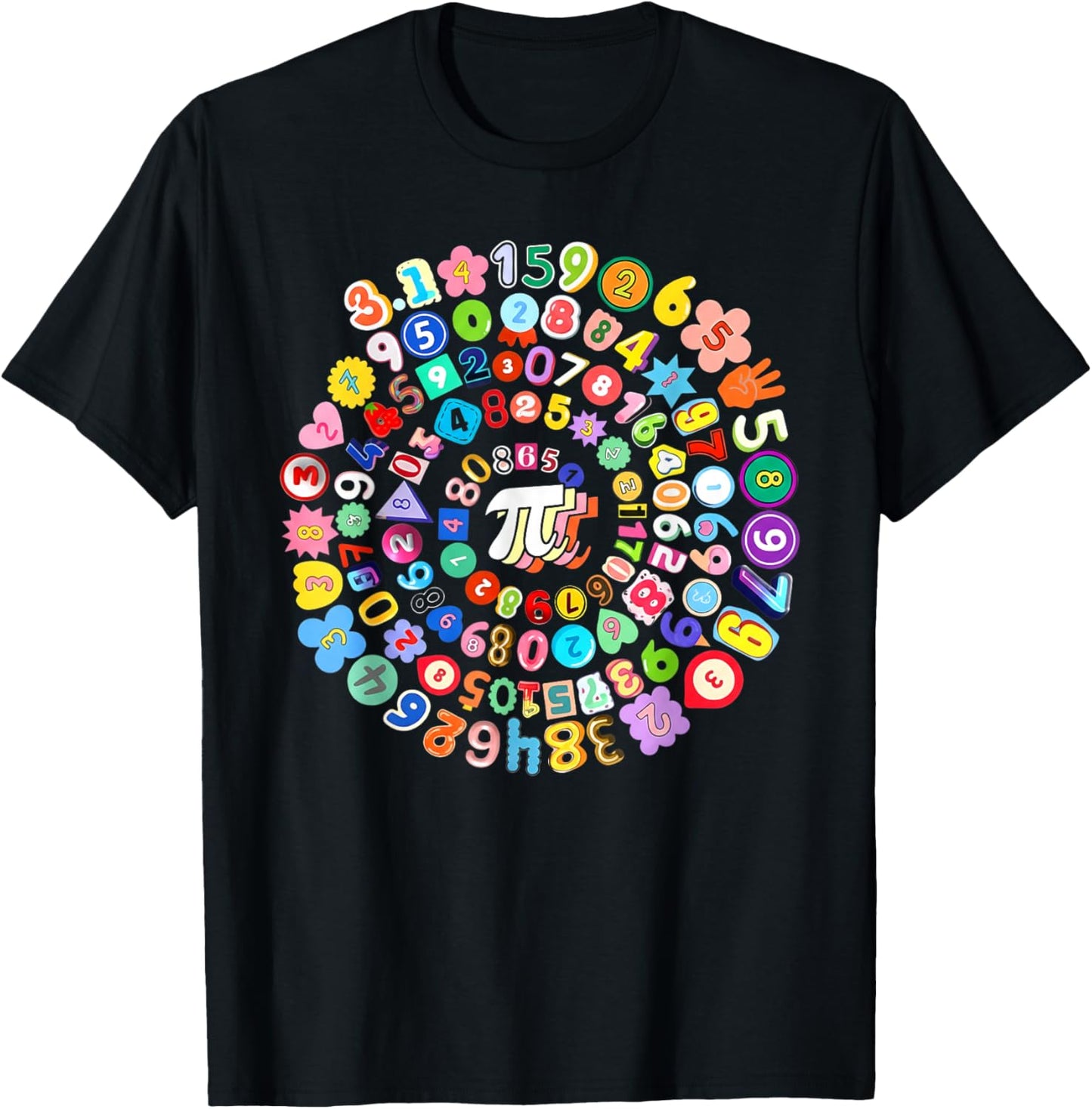 Pi Day Vintage Pi Number 3,14 Spiral Pi Math Teacher Student T-Shirt - T-Shirt | Black