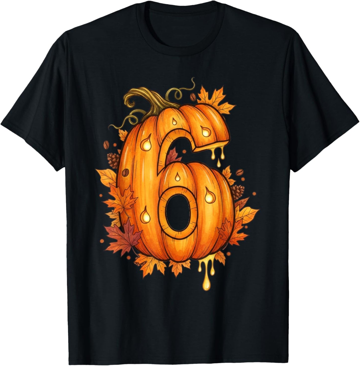 Six Seven Meme 6 7 Autumn Fall Pumpkin Spooky Costume Couple T-Shirt - T-Shirt | Black