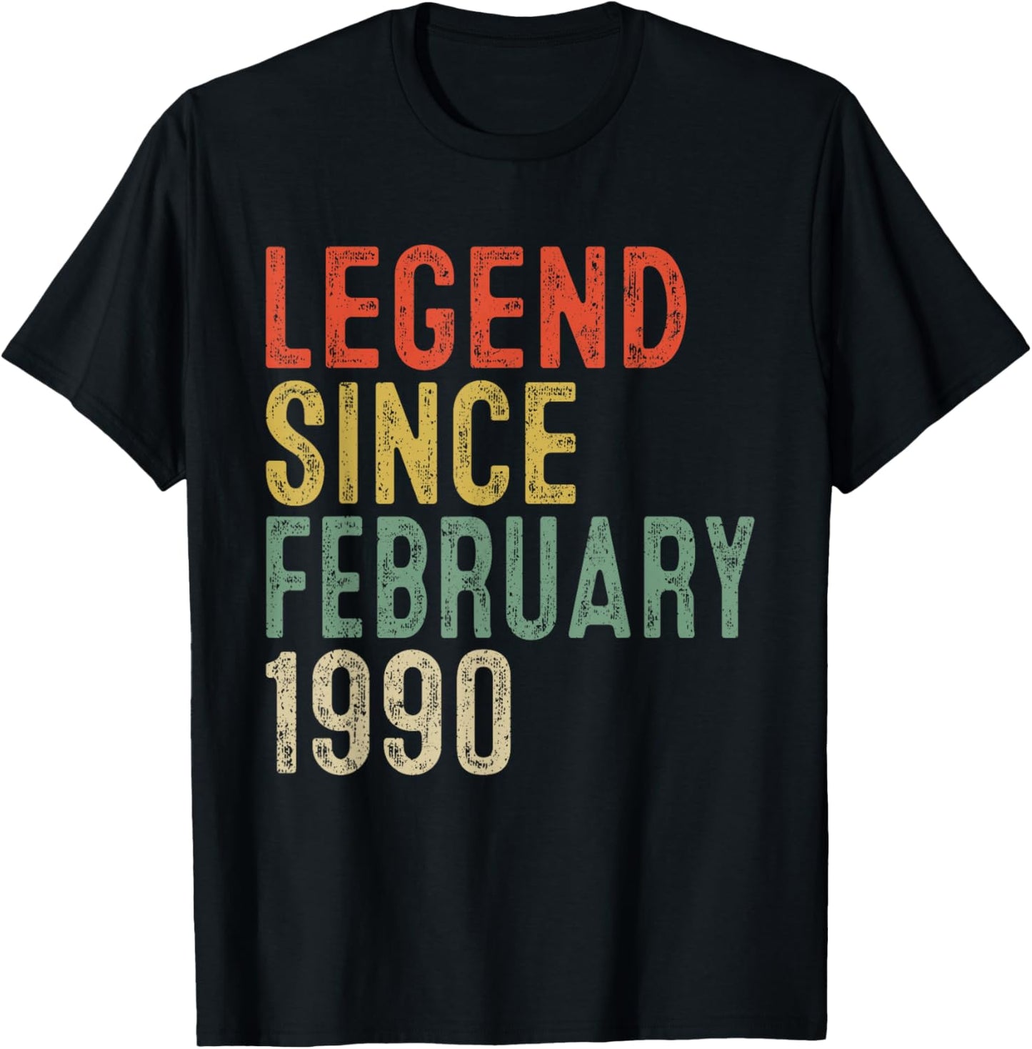 Legend Since February 1990 36th Birthday Gifts 36 Year Old T-Shirt - T-Shirt | Black