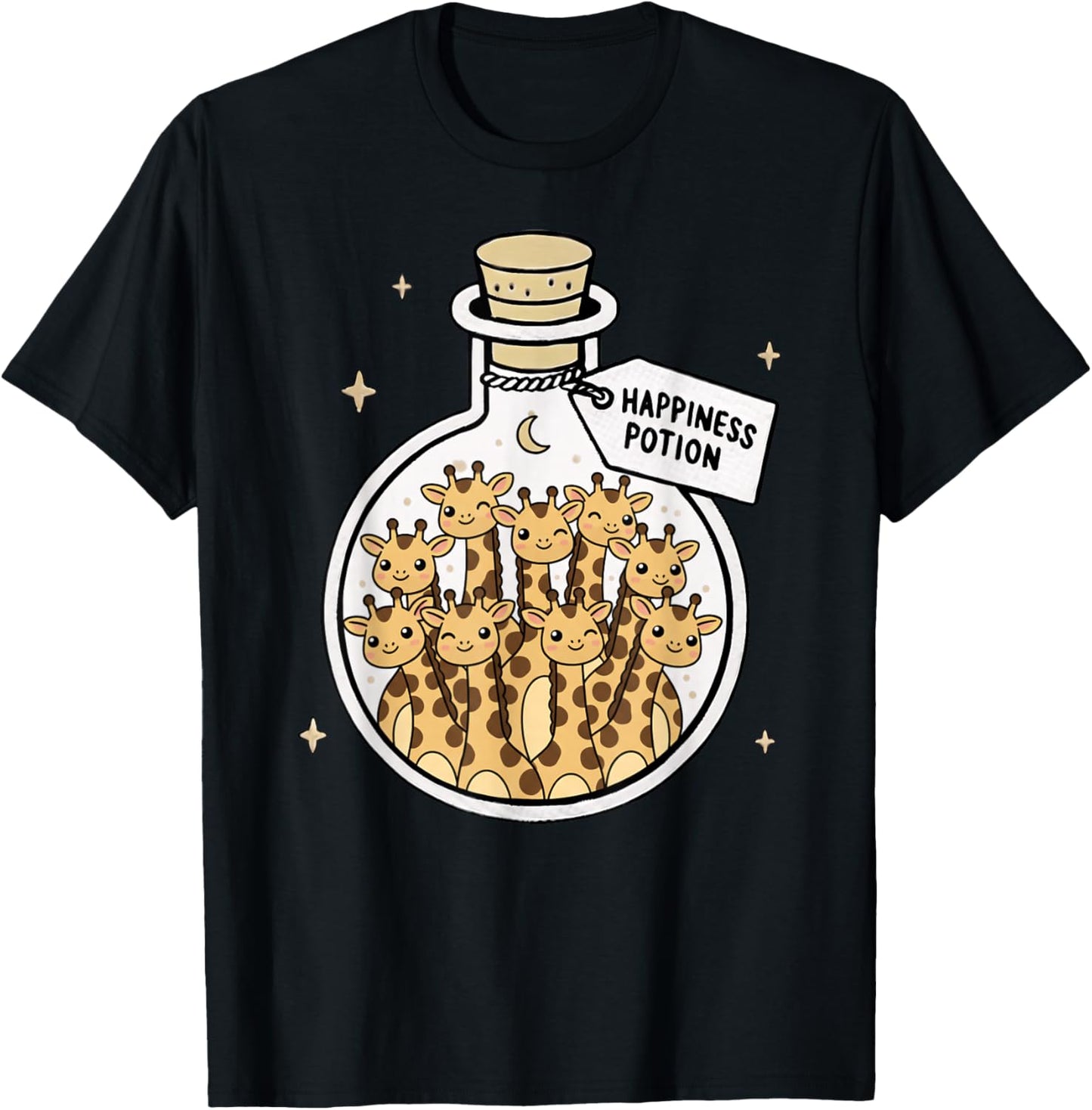 Funny Giraffe Happiness Potion Zoo Boys Girls Kids T-Shirt - T-Shirt | Black