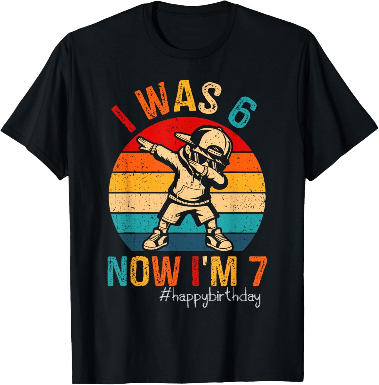 I was 6 Now I'm 7 Year Old 7th Birthday 67 Dabbing Boys Kids T-Shirt - T-Shirt | Black