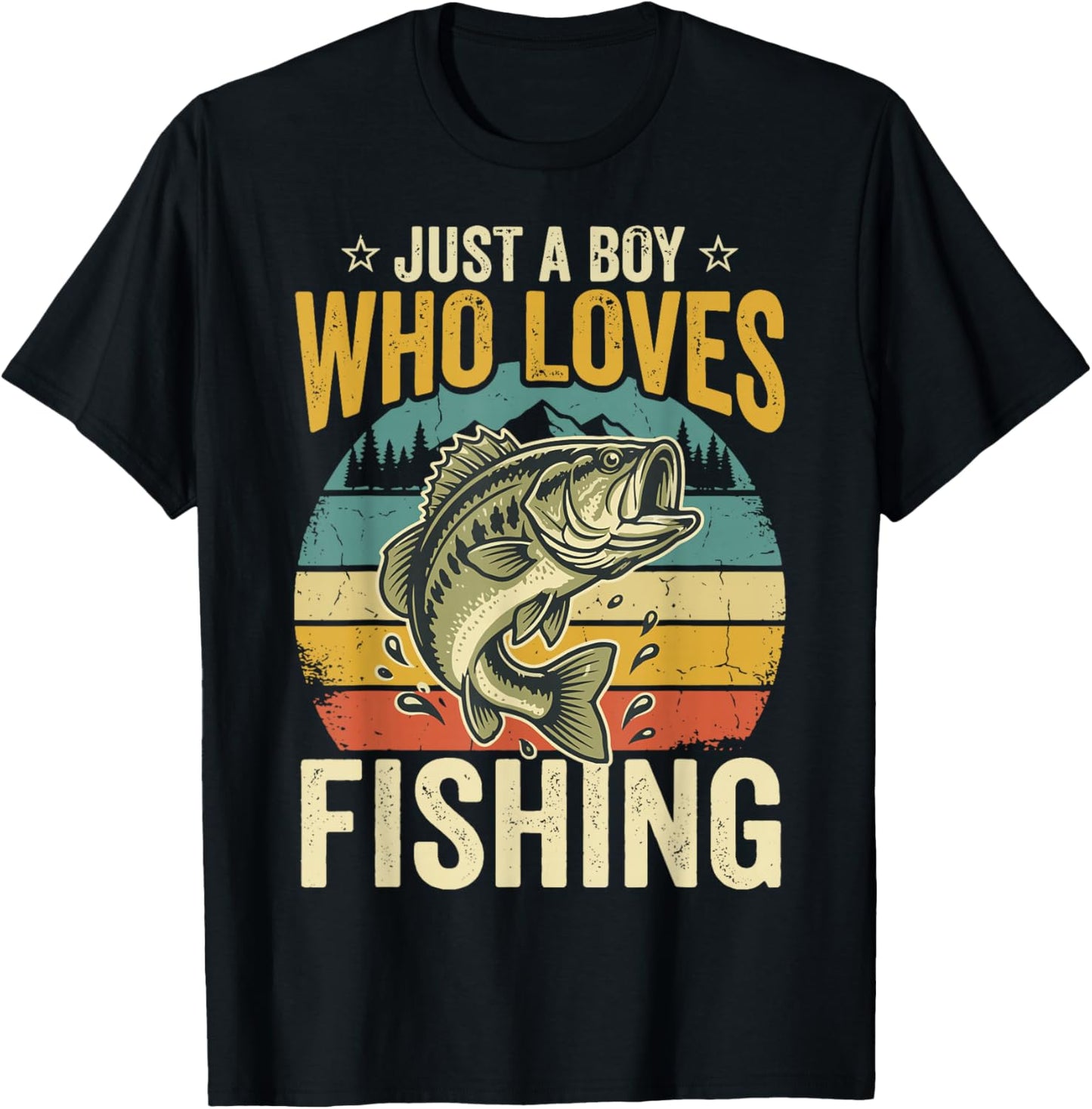 Just A Boy Who Loves Fishing T-Shirt - T-Shirt | Black