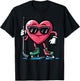 Valentines Day Heart Ice Hockey Player Men Boys Kids Teens T-Shirt - T-Shirt | Black