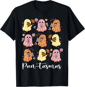 Pantasmas Ghost Pan Dulce Halloween Mexican Conchas Boo T-Shirt - T-Shirt | Black