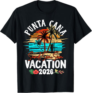 Punta Cana Dominican 2026 Vacation Matching Family Group T-Shirt - T-Shirt | Black