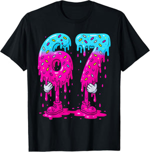 Six Seven Ice Cream Drip Sports Cool Meme 67 Funny Number T-Shirt - T-Shirt | Black