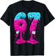 Six Seven Ice Cream Drip Sports Cool Meme 67 Funny Number T-Shirt - T-Shirt | Black