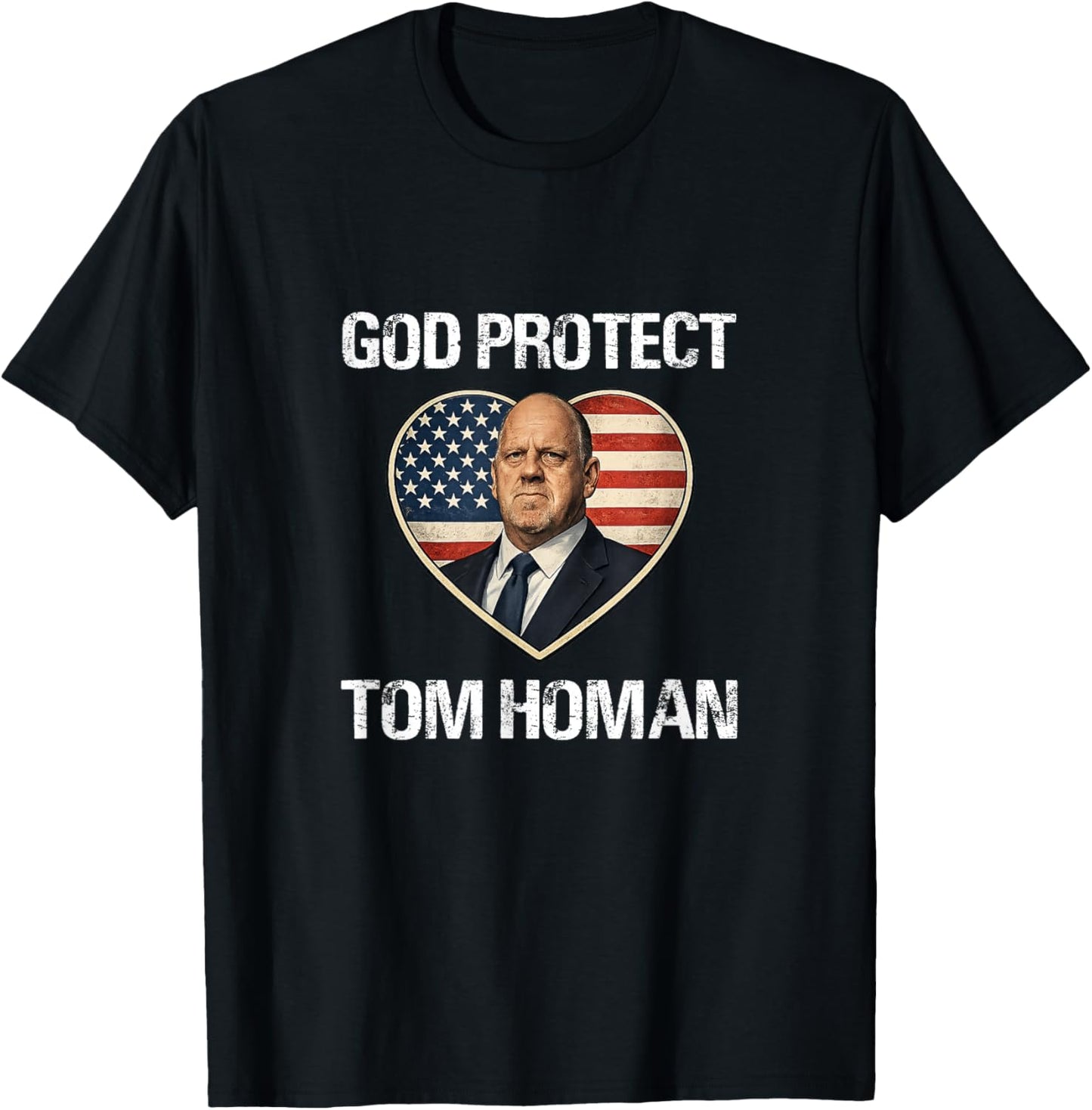 I Love Heart Tom American Patriotic Flag God Protect Homan T-Shirt - T-Shirt | Black