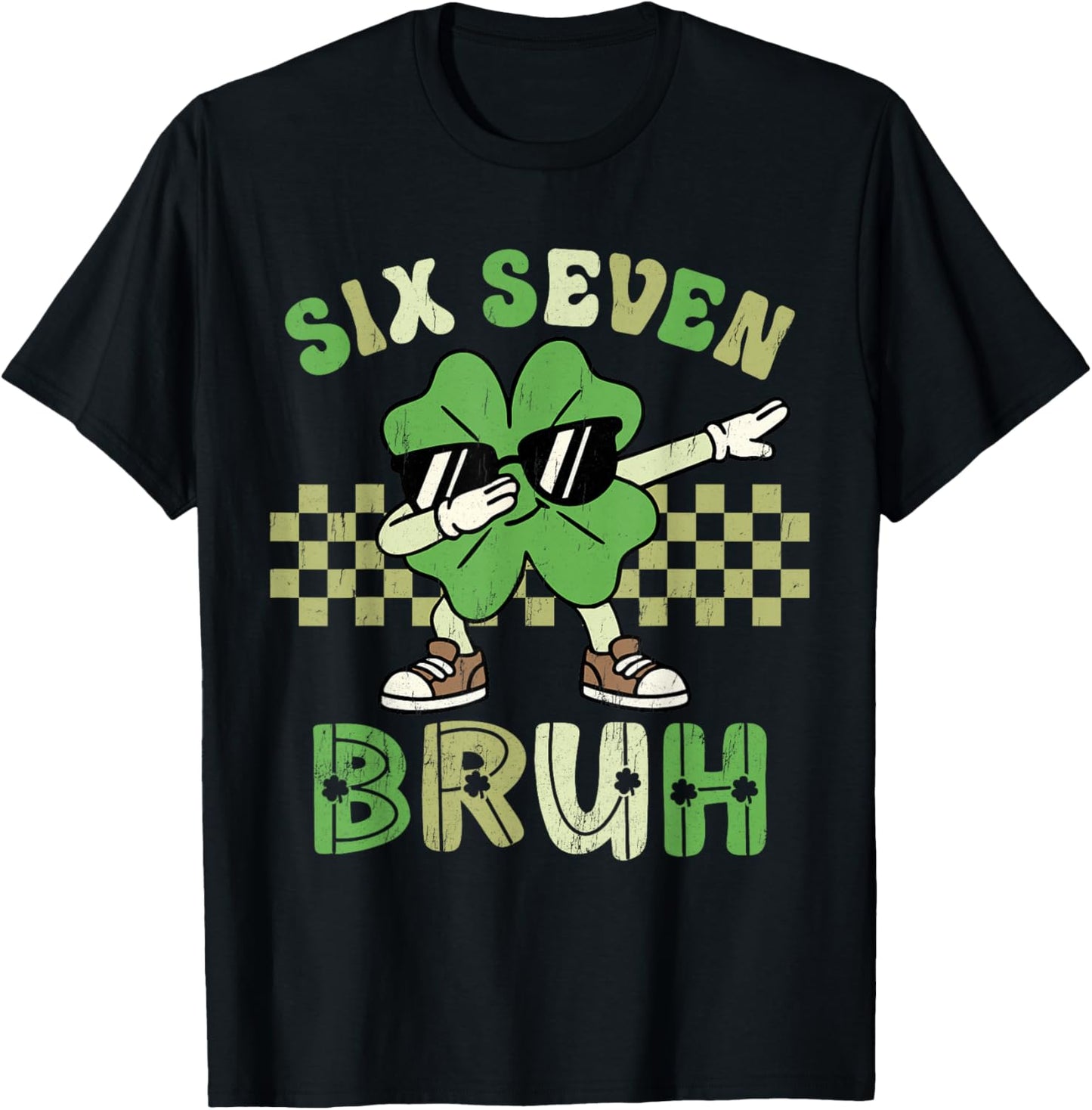 Six Seven 67 Meme Cool St Patricks Day Teens Boys Girls Kids T-Shirt - T-Shirt | Black
