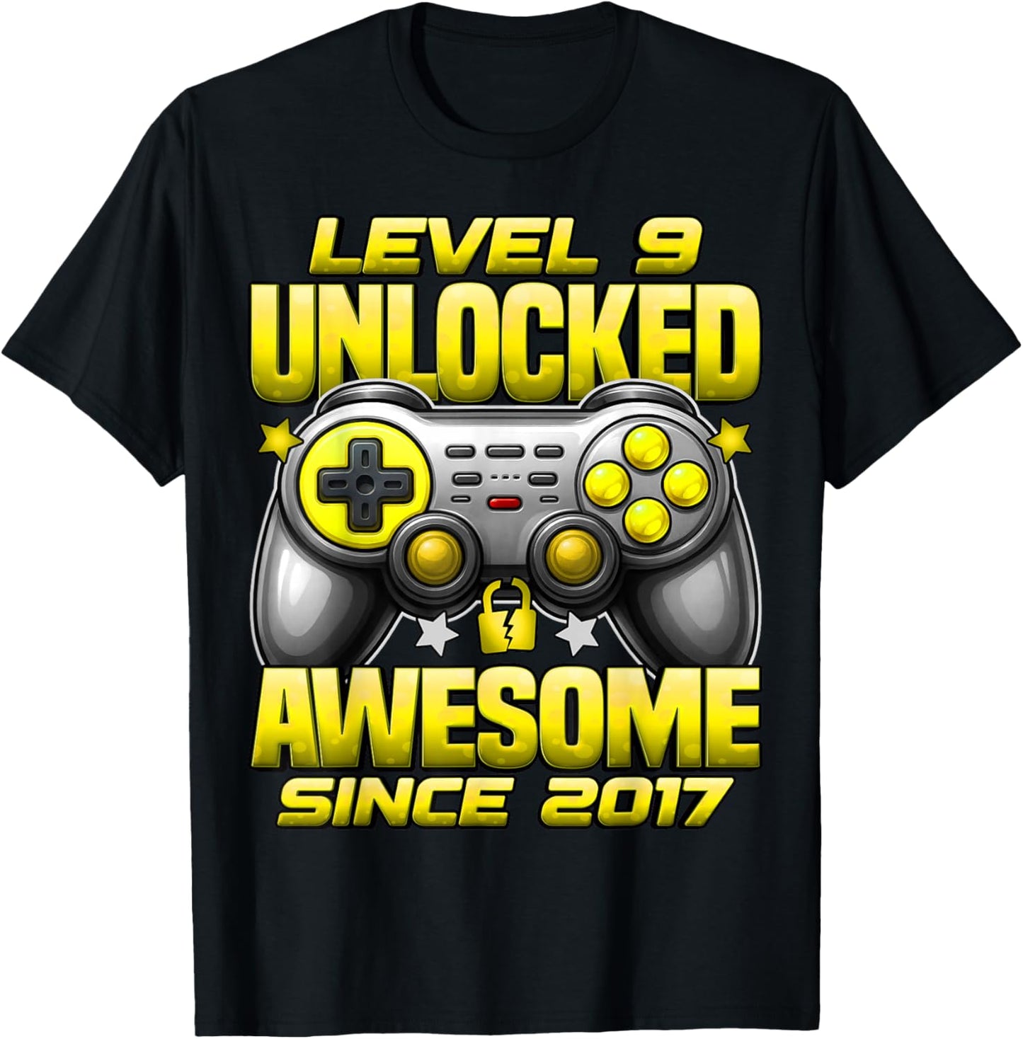 Level 9 Unlocked 9 Year Old Gifts for Boys 9th Birthday Boy T-Shirt - T-Shirt | Black