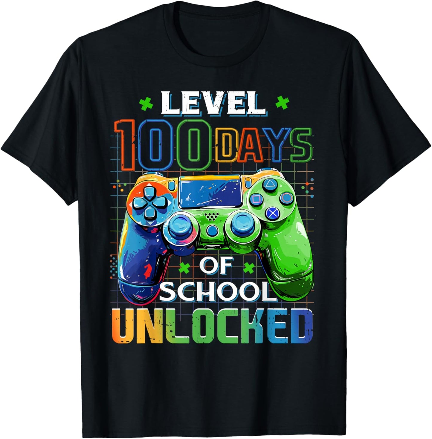 Level 100 Days of School Unlocked Boys 100th Day of School T-Shirt - T-Shirt | Black