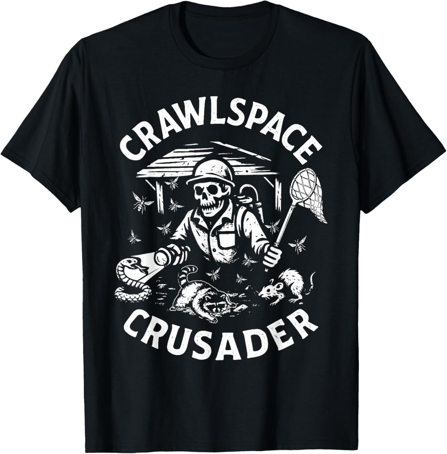 Crawlspace Crusader Exterminator Pest Control Gift T-Shirt - T-Shirt | Black