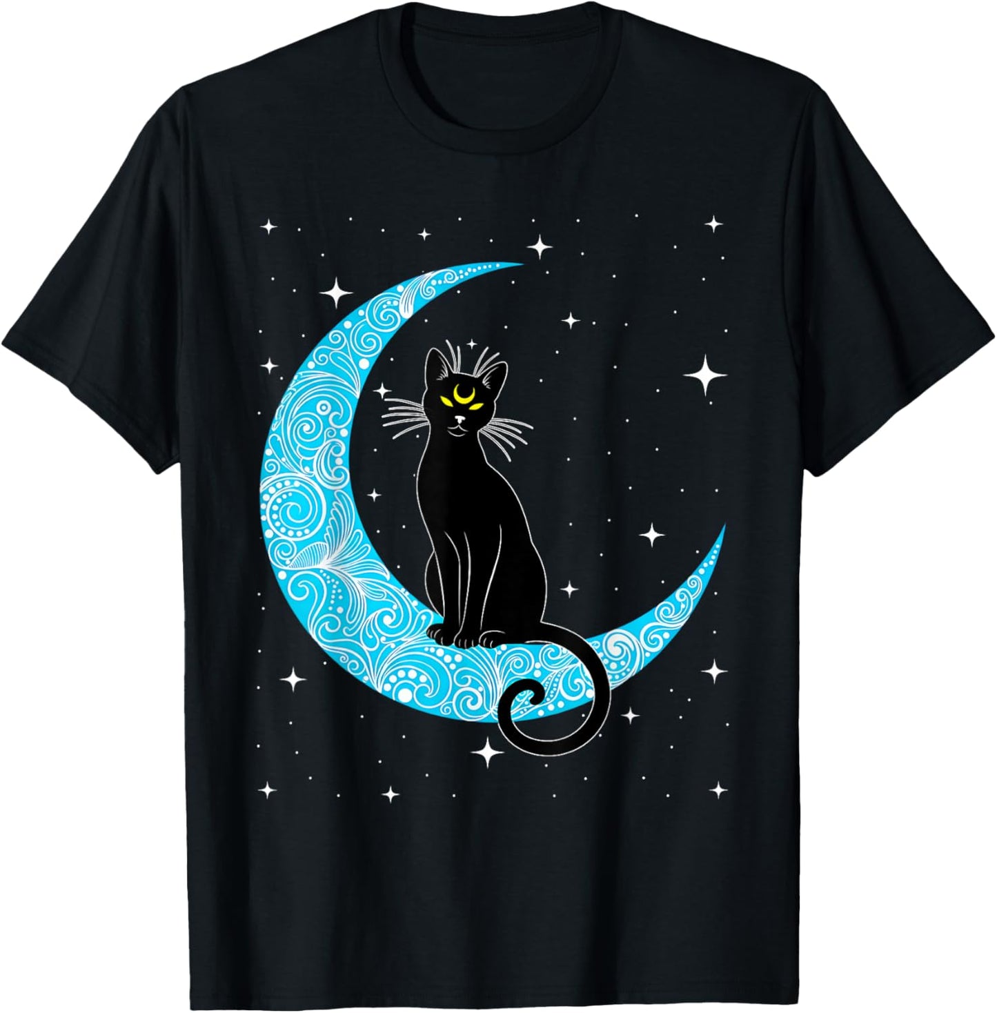 Black Cat Crescent Moon Sailor Mum T-Shirt - T-Shirt | Black