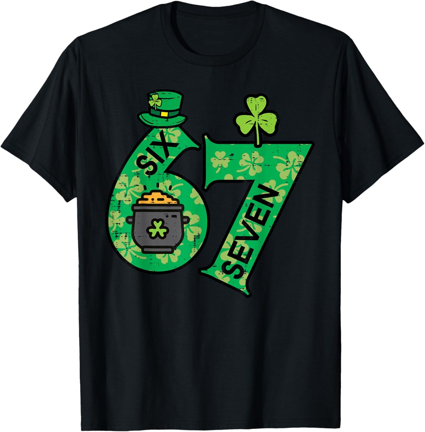 Six Seven 6 7 St Patricks Day 67 Paddys Meme Boys Kids Youth T-Shirt - T-Shirt | Black