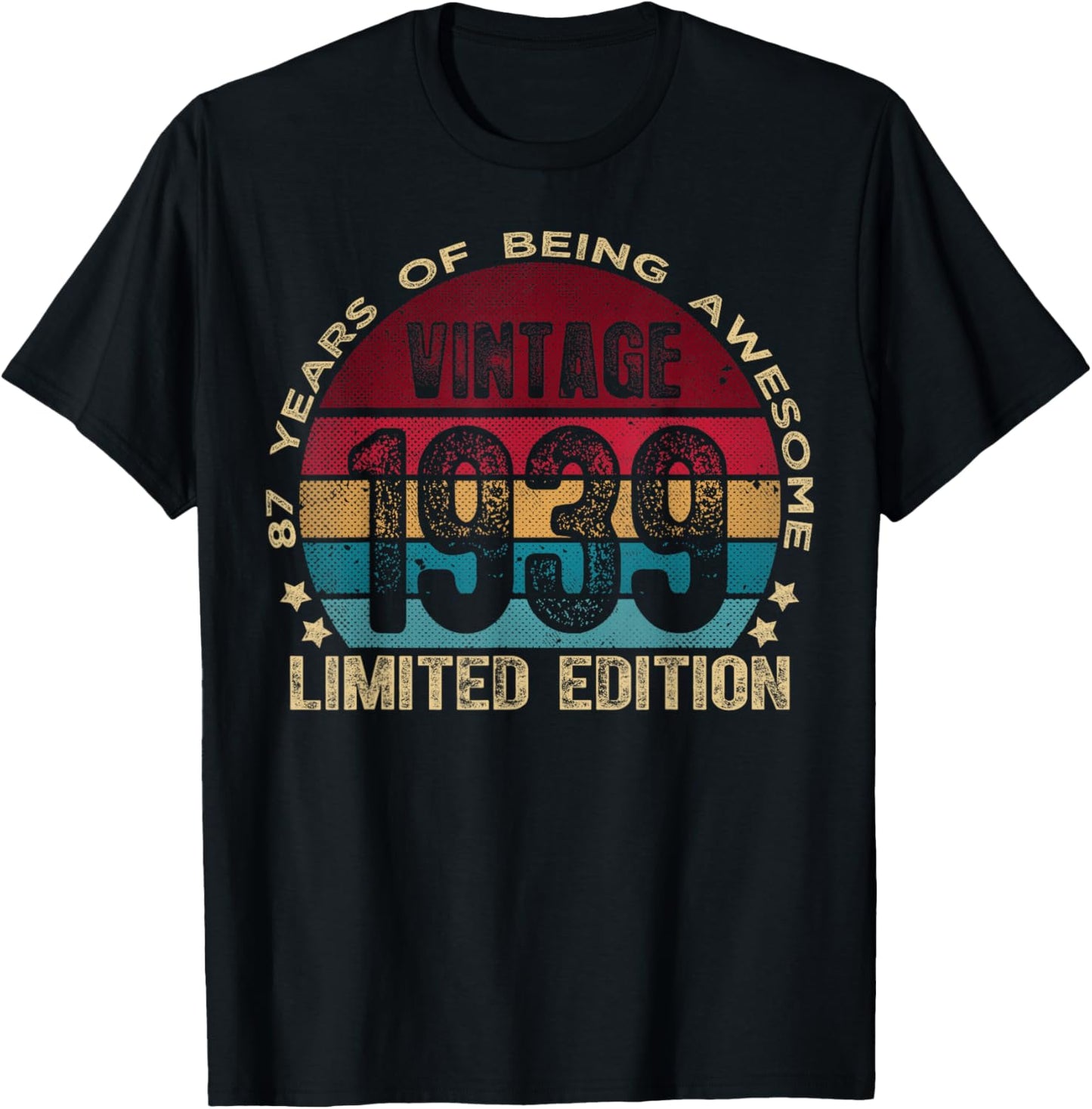 87 Year Old Gifts Vintage 1939 Limited Edition 87th Birthday T-Shirt - T-Shirt | Black