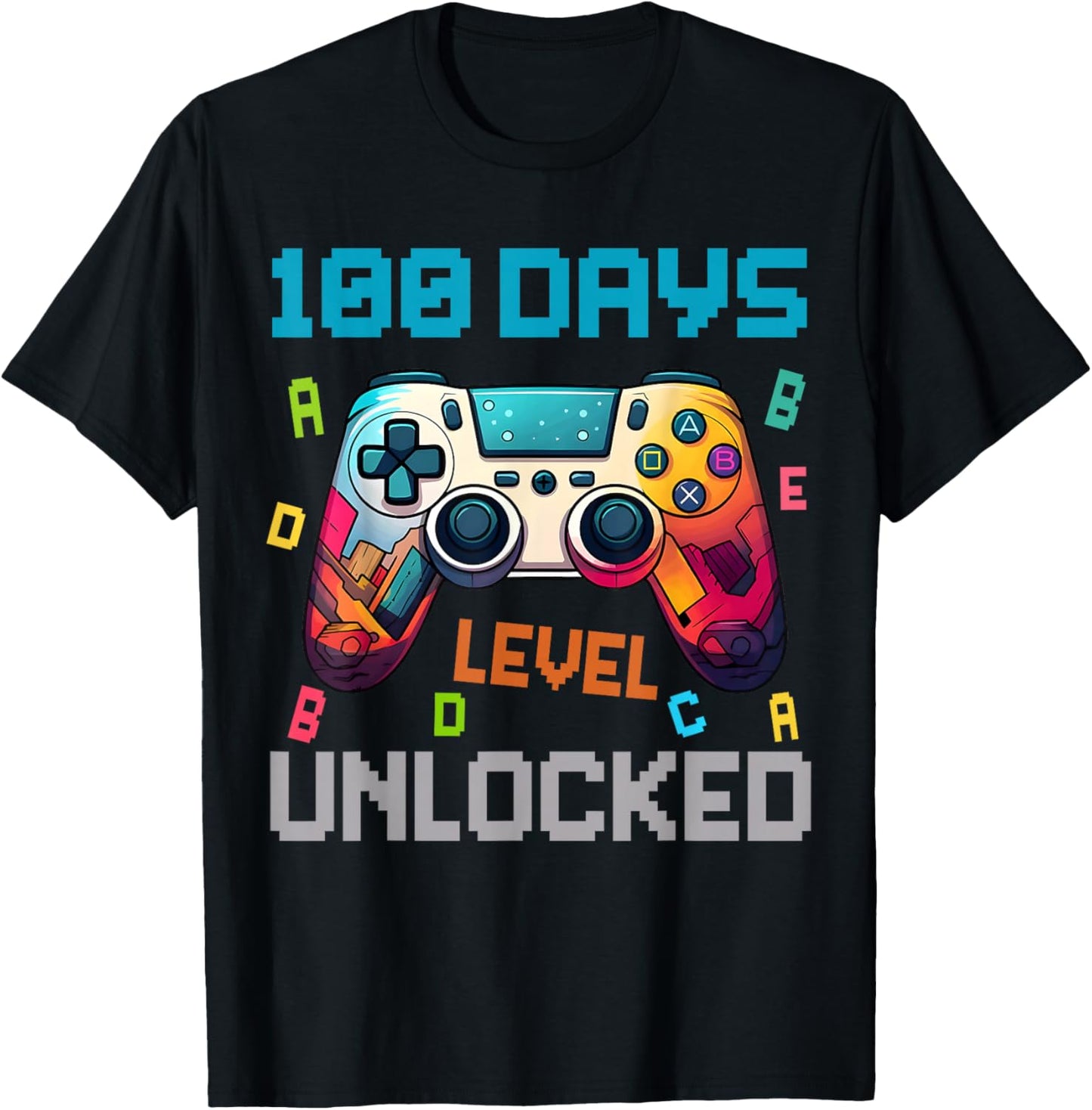 100 Days Level Unlocked Gaming 100 Days of School Boys T-Shirt - T-Shirt | Black