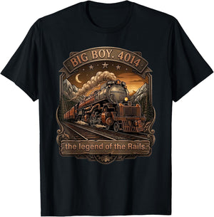 Big Boy 4014 Steam Engine Locomotive Train Vintage Railroad T-Shirt - T-Shirt | Black