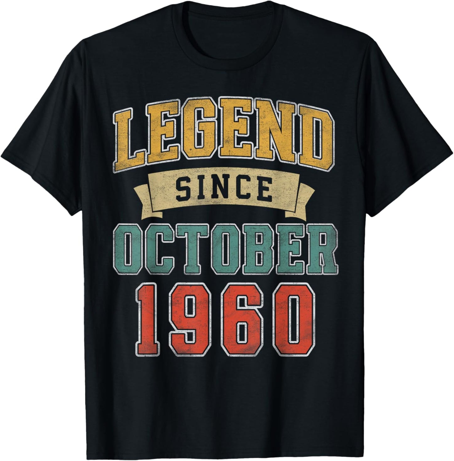 Legend October 1960 65th Birthday Men Women 65 Year Old T-Shirt - T-Shirt | Black