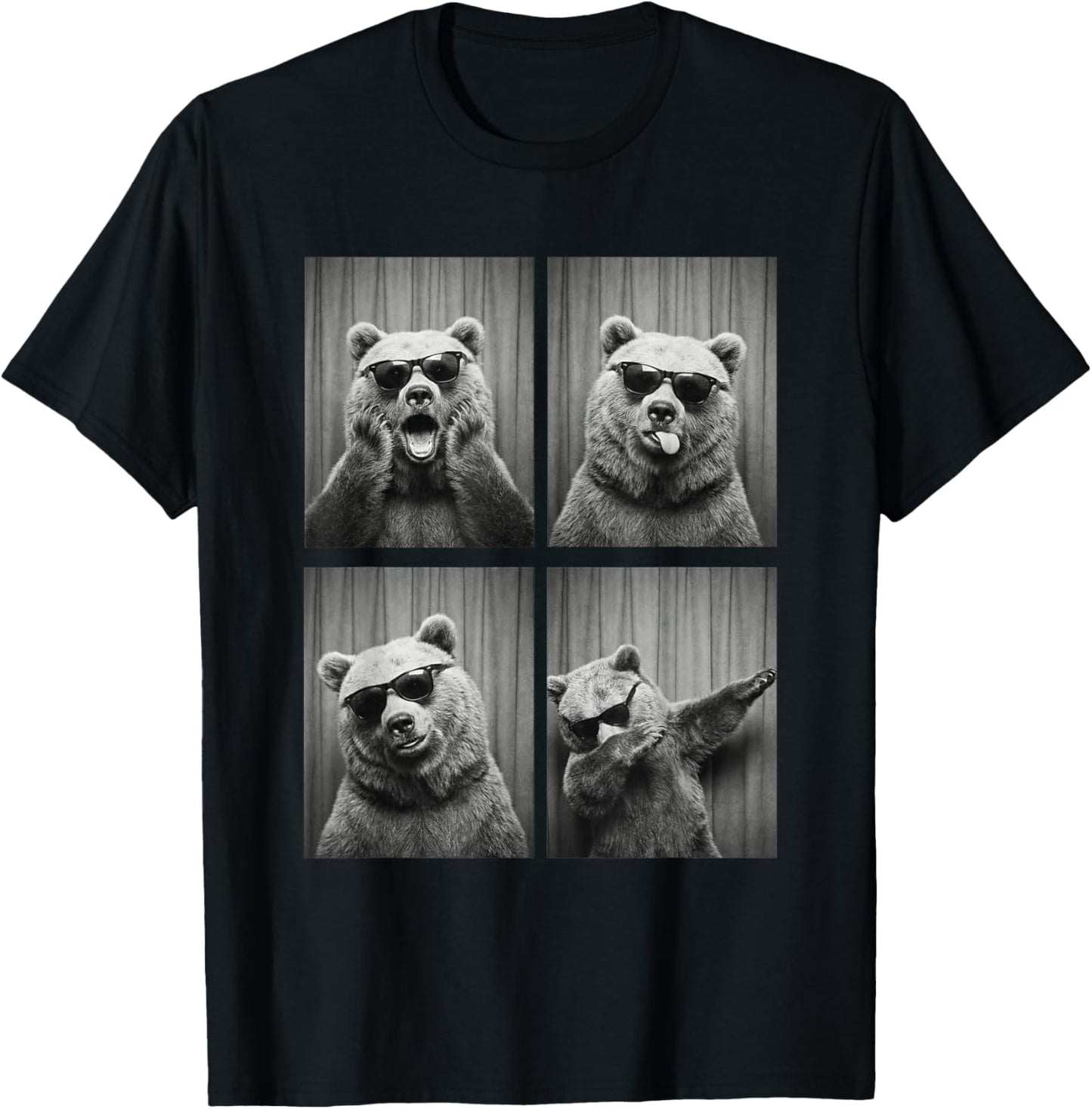 Bear PhotoBooth Sunglasses Funny Dab Bears Lover T-Shirt - T-Shirt | Black