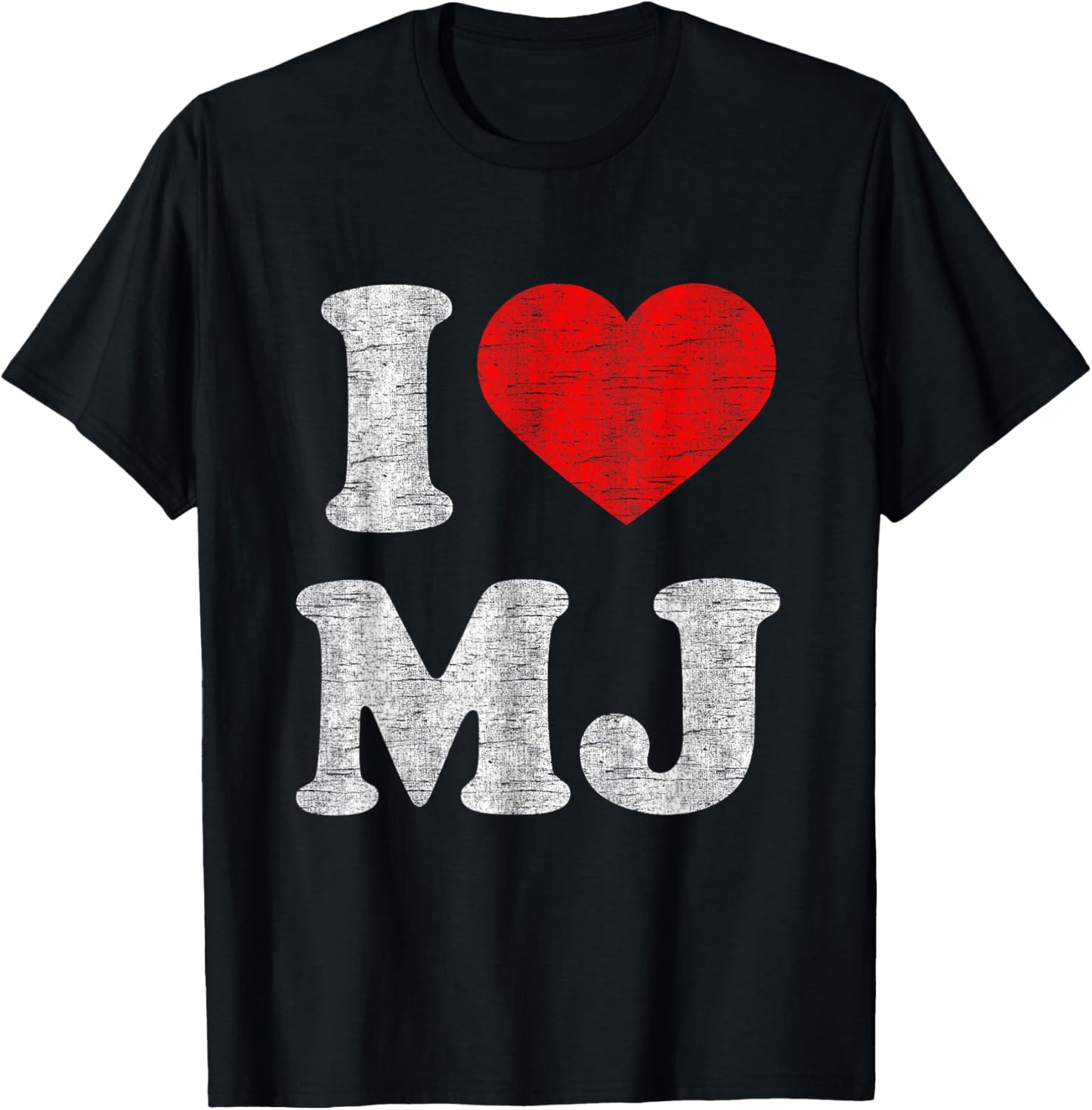 I Love MJ Red Heart Vintage Retro 1980s Men Women 80s Fan T-Shirt - T-Shirt | Black