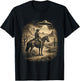 Classic Cowboy UFO Alien Craft Encounter Western Mystery T-Shirt - T-Shirt | Black
