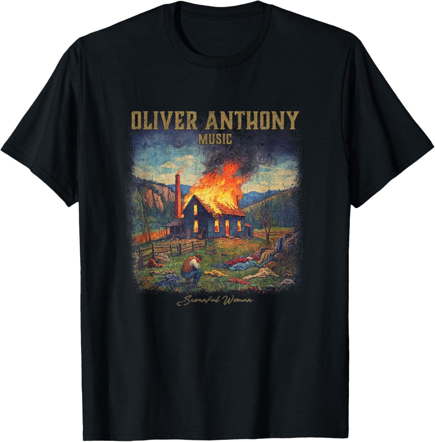 Oliver Anthony - Official Merchandise - Scornful Woman T-Shirt - T-Shirt | Black