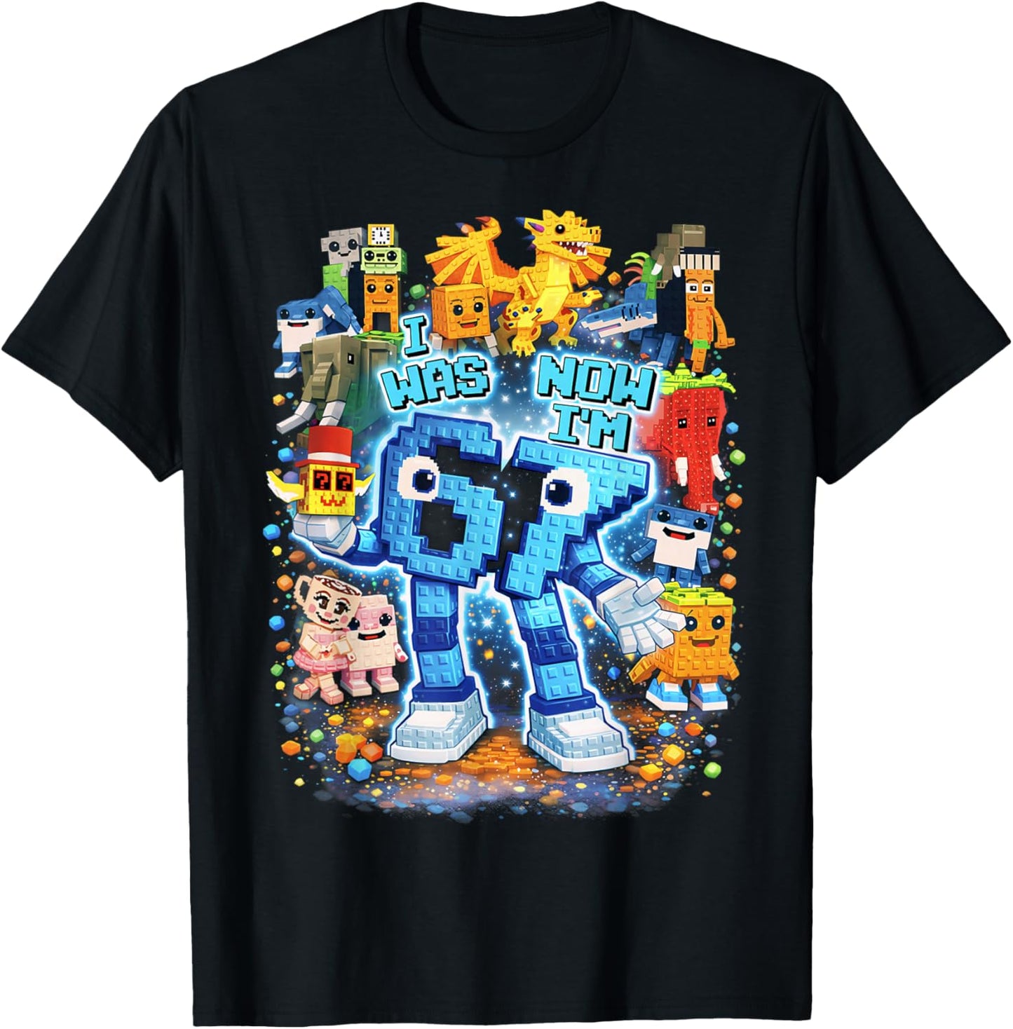I was 6 Now I'm 7 Brainrot Birthday Boy Gifts for Boys Kids T-Shirt - T-Shirt | Black