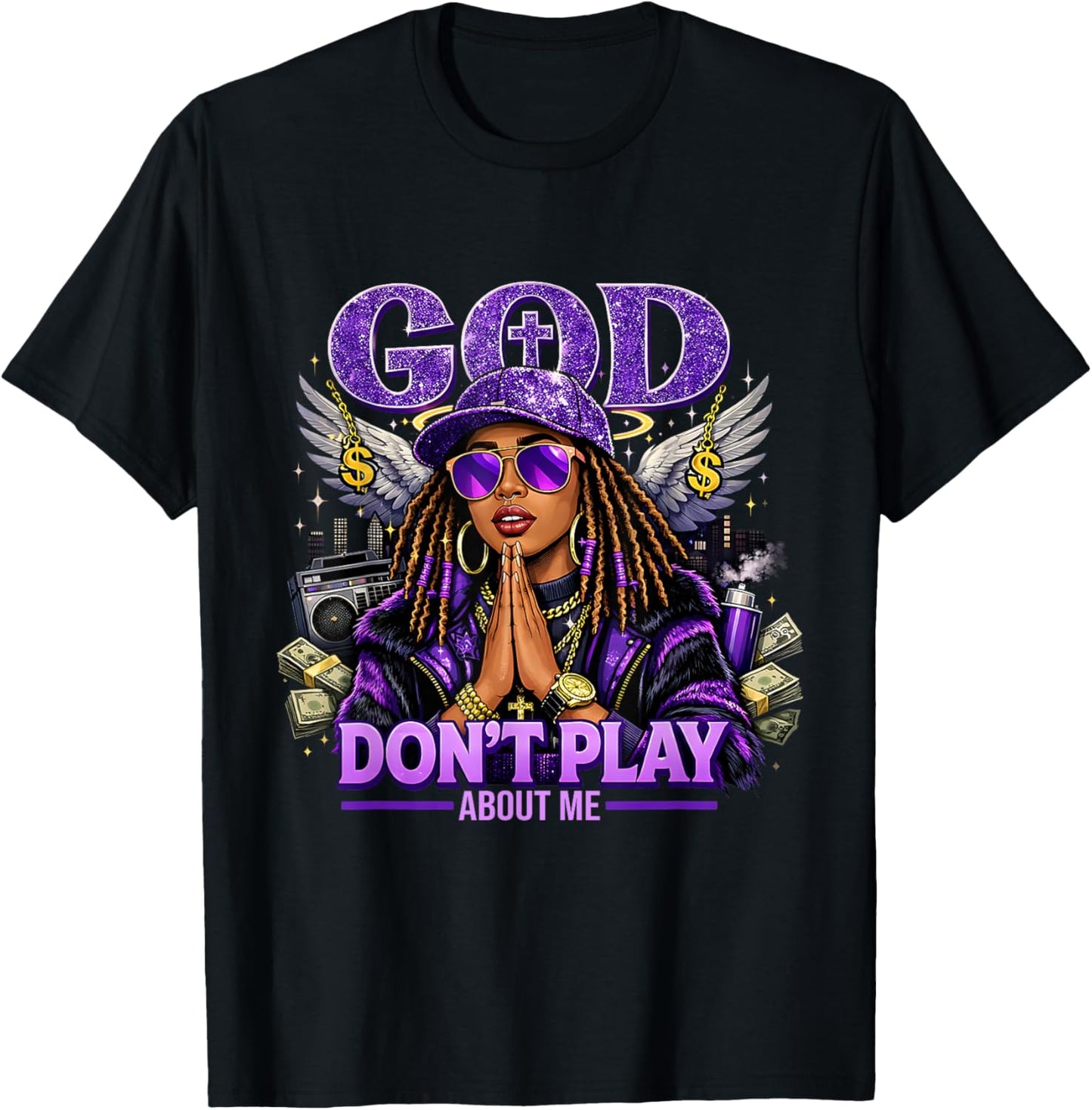 God Don't Play About Me Faith Christian Pride T-Shirt - T-Shirt | Black