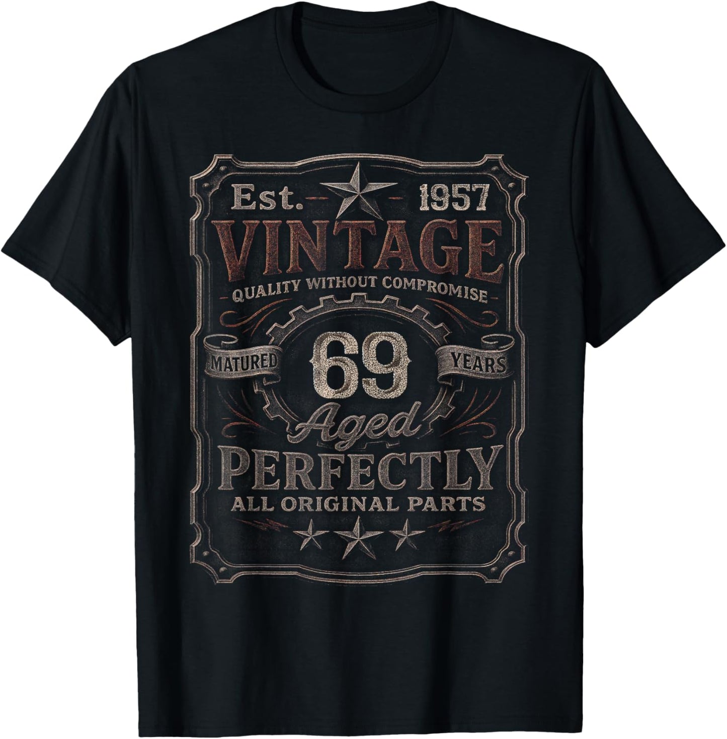 Vintage 1957 Limited Edition Shirt 69 Year Old 69th Birthday T-Shirt - T-Shirt | Black