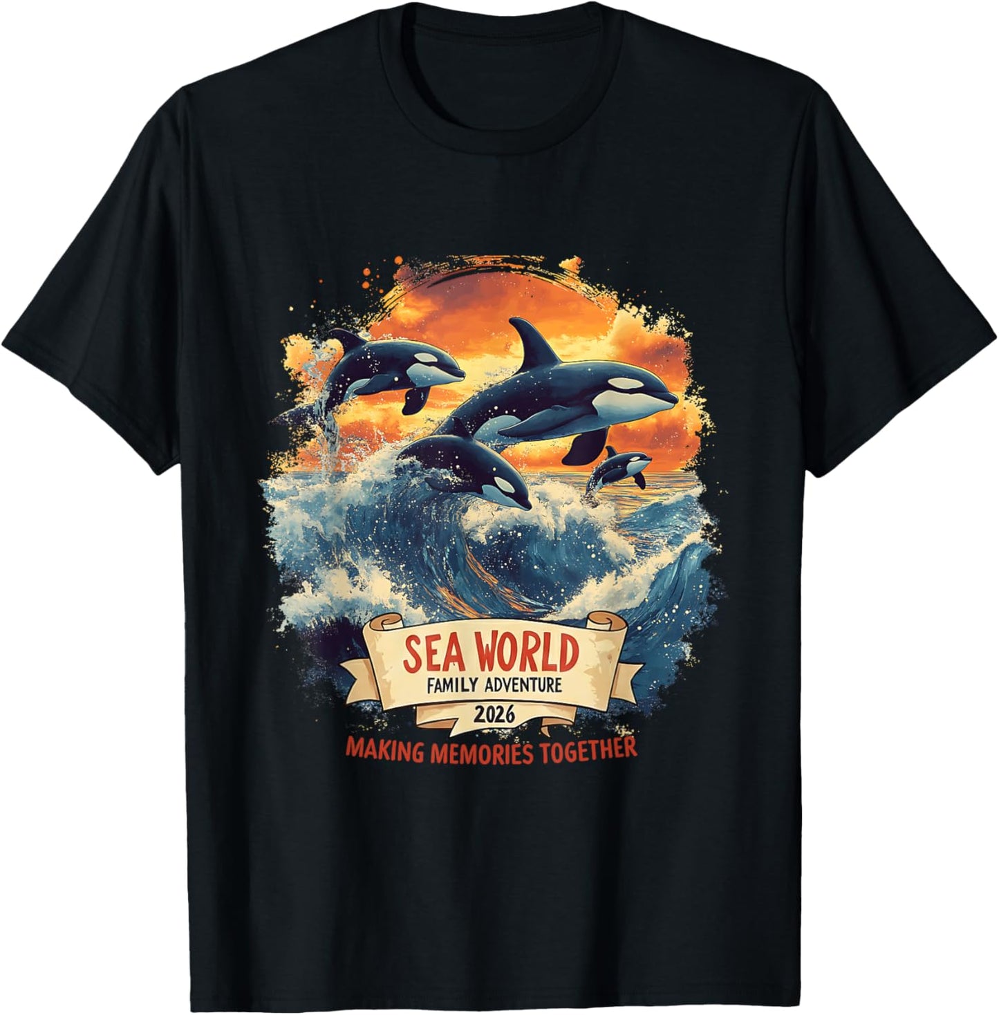 Family Vacation Marine Life Adventure Crew 2026 Dolphin Trip T-Shirt - T-Shirt | Black